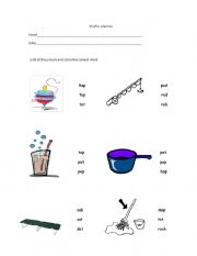 English worksheet: short o preactice