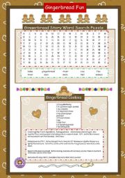English Worksheet: Gingerbread Fun