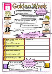 English Worksheet: Golden Week plans