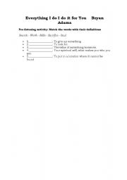 English Worksheet: Song