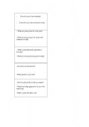 English worksheet: (part 2) set of cards