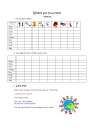 English Worksheet: Nationalities Battleship