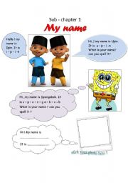 English Worksheet: My name (introducing yourself)