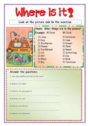 English Worksheet: Where is it?