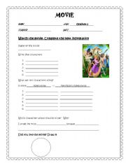 Tangled movie worksheet