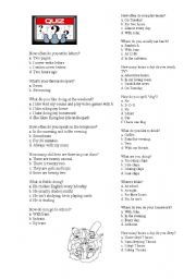 English Worksheet: QUIZ, review wh- words