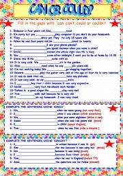 English Worksheet: could