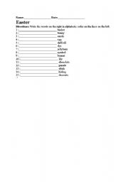 English Worksheet: easter