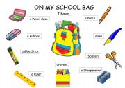 English Worksheet: The school bag