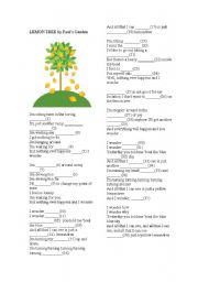 English Worksheet: Lemon-tree, by Fools Garden