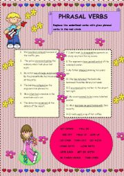 English Worksheet: Phrasal verbs