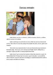 English Worksheet: justin bieber