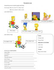 English Worksheet: Possessive Case  with Simpsons