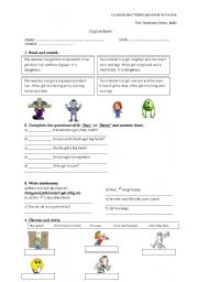 English Worksheet: parts of the body, have/has got, imperatives