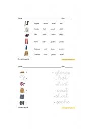 English Worksheet: clothes