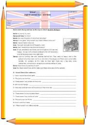 English Worksheet: 6th grade test about the simple past of to be + there to be- test B