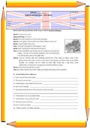 6th grade test about the simple past of to be + there to be- test B