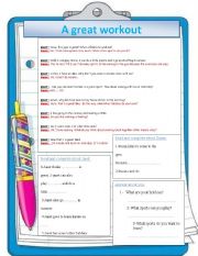Agreat workout(conversation about sports and hobbies)