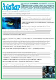 English Worksheet: Movies4Class: Avatar & Sustainability  written activity to start discussion after a movie session  plot included  2 pages