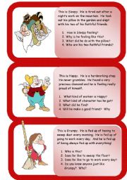 English Worksheet: the dwarfs - mini comprehensions - part two