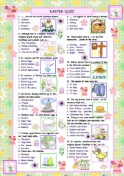 English Worksheet: Easter Quiz