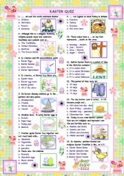English Worksheet: Easter Quiz