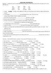 English Worksheet: GERUND-INFINITIVES