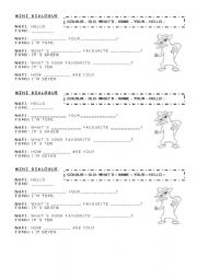 English Worksheet: Mini Dialogue