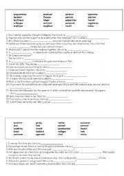 English Worksheet: VOCABULRY EXERCISE