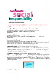 English Worksheet: Corporate Social Responsibility