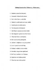 English worksheet: Editing Exercise for 