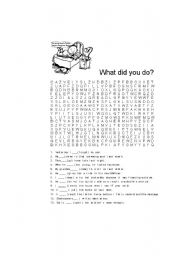 English worksheet: what did you do