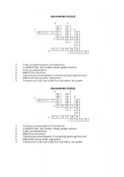 English worksheet: flour types crossword