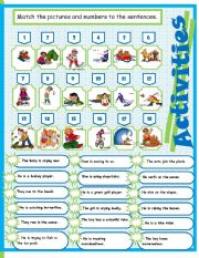 English Worksheet: Activities with present simple and present progressive