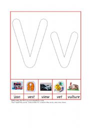 English worksheet: Phonic Recognition Vv