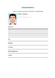 English worksheet: Profile