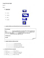 English worksheet: simple present... there is there are