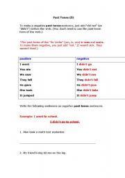 English Worksheet: Past tense ´ Did Did´nt
