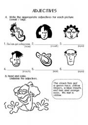 English Worksheet: adjectives