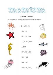 English worksheet: Under the sea