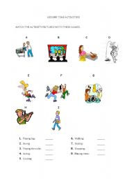 English Worksheet: leisure time activities