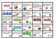 English Worksheet: Jobs board game - 2 A4s put together