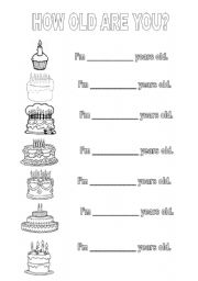 English Worksheet: How old are you?