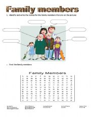 English Worksheet: Family members