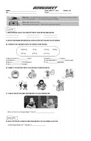 English Worksheet: worksheet present continuous