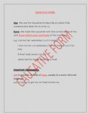 English Worksheet: Causative Form