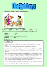 English Worksheet: The Flintstones