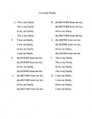 English worksheet: my family