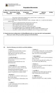 English worksheet: Population