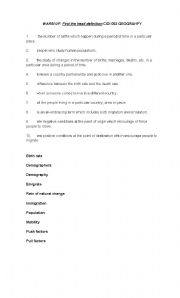 English worksheet: Population